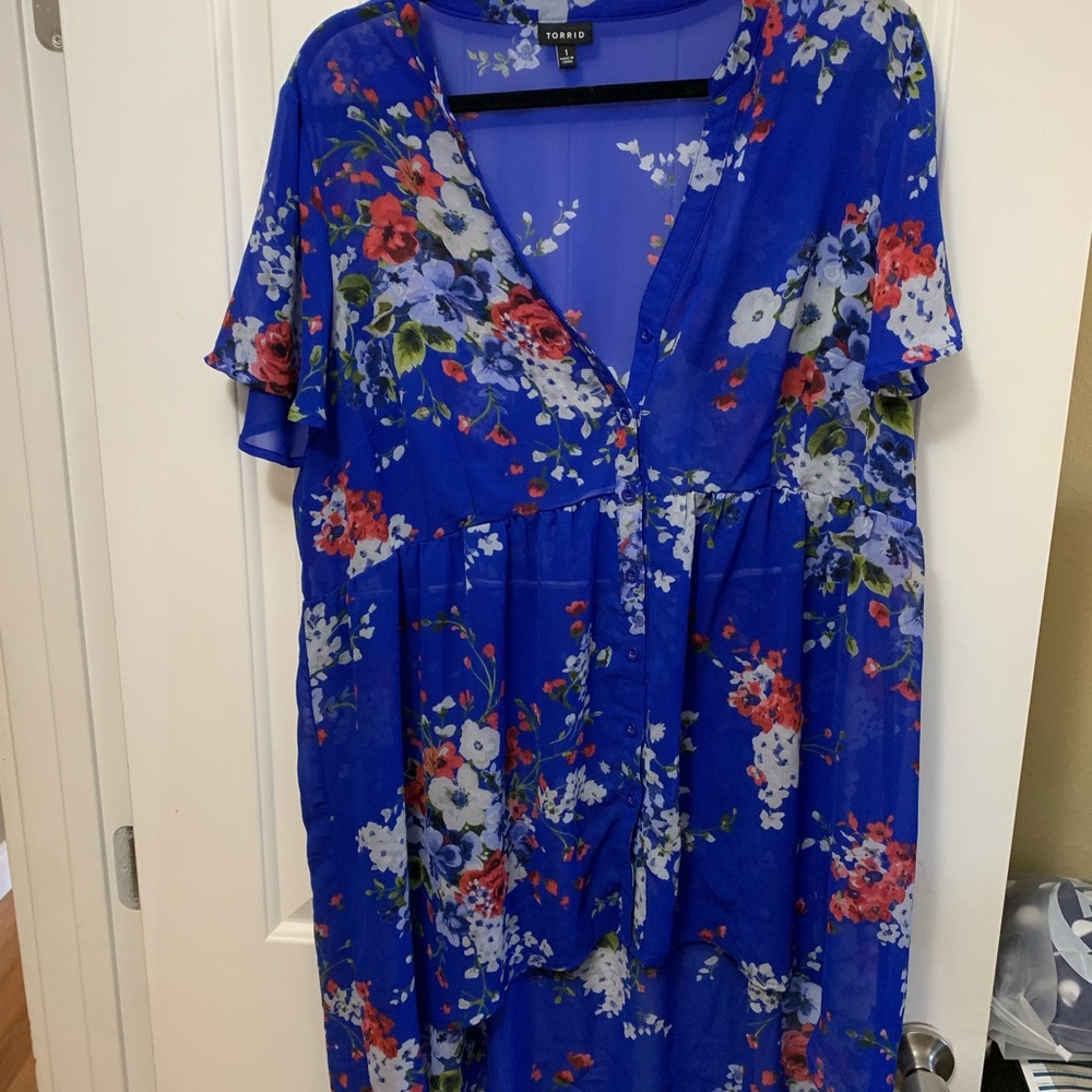 Floral print sheer top